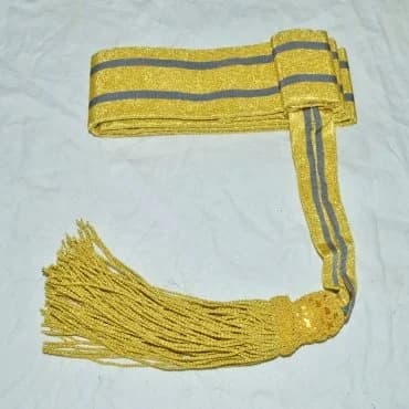 Ceremonial bullion-woven sash in regimental colors