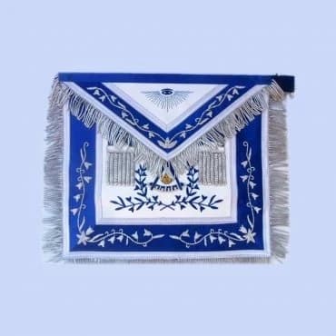 Embroidered Masonic regalia apron with gold trim